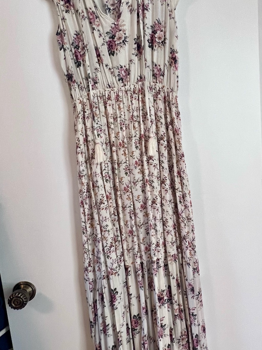 lovestitch Cream Maxi Dress with Floral Print - Worn Once